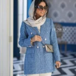 خرید کت شنل ترک رنگ آبی فری سایز از مزون بنیکو