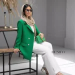 خرید کت جنس مازراتی رنگ سبز از مزون بنیکو