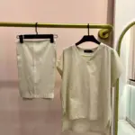 خرید ست شومیز و شلوار رنگ کرم جنس لینن از مزون بنیکو