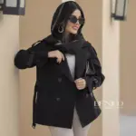 خرید بارانی زنانه رنگ مشکی جنس کتان زارا از مزون بنیکو
