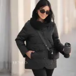 خرید ژاکت مشکی دارای پشم شیشه از مزون بنیکو