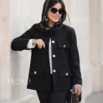 خرید کت پاییزه زنانه رنگ مشکی جنس شنل ترک از مزون بنیکو