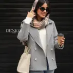 خرید پالتو زنانه رنگ طوسی جنس فوتر ترک از مزون بنیکو