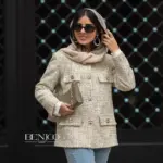خرید کت شنل رنگ کرم از مزون بنیکو