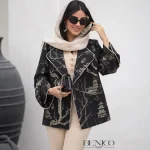 خرید مانتو مشکی مجلسی جنس ژاکارد از مزون بنیکو
