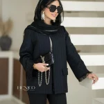 خرید مانتو مشکی جنس ژاکارد تابستانه از مزون بنیکو