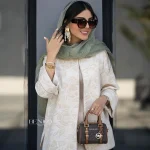 خرید مانتو کتی رنگ کرم جنس نخ پنبه از مزون بنیکو