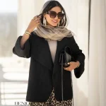 خرید مانتو کتی مشکی جنس نخ پنبه از مزون بنیکو