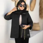 خرید مانتو کتی رنگ مشکی جنس نخ پنبه از مزون بنیکو