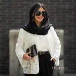 خرید مانتو کتی گیپور رنگ سفید از مزون بنیکو