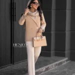 خرید کت تک نسکافه ای زنانه از مزون بنیکو