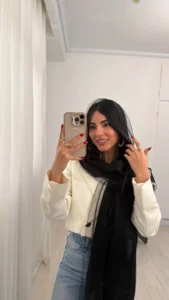 شال لبه تور رنگ مشکی