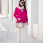 خرید کت تک زنانه سرخابی از مزون بنیکو