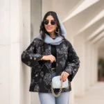 مانتو parvane مشکی_آبی