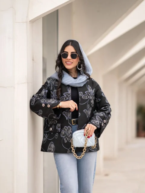 مانتو parvane مشکی_آبی