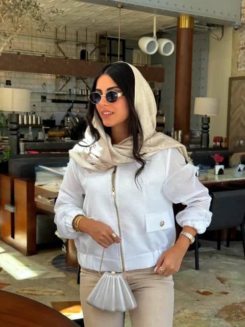 بامبرجکت توری سفید