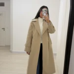 خرید پالتو فوتر زنانه رنگ کرم از مزون بنیکو