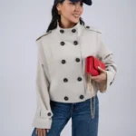 خرید ترنچ کت کرم زنانه از مزون بنیکو