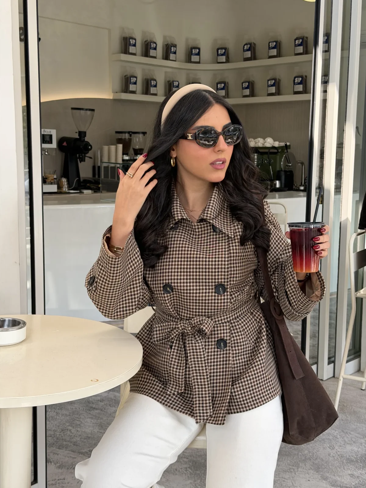 خرید ترنچ کت چهارخونه از مزون بنیکو
