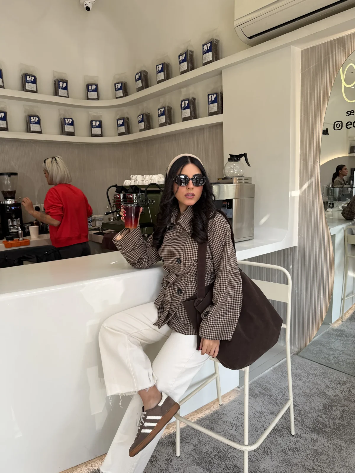 خرید ترنچ کت چهارخونه از مزون بنیکو