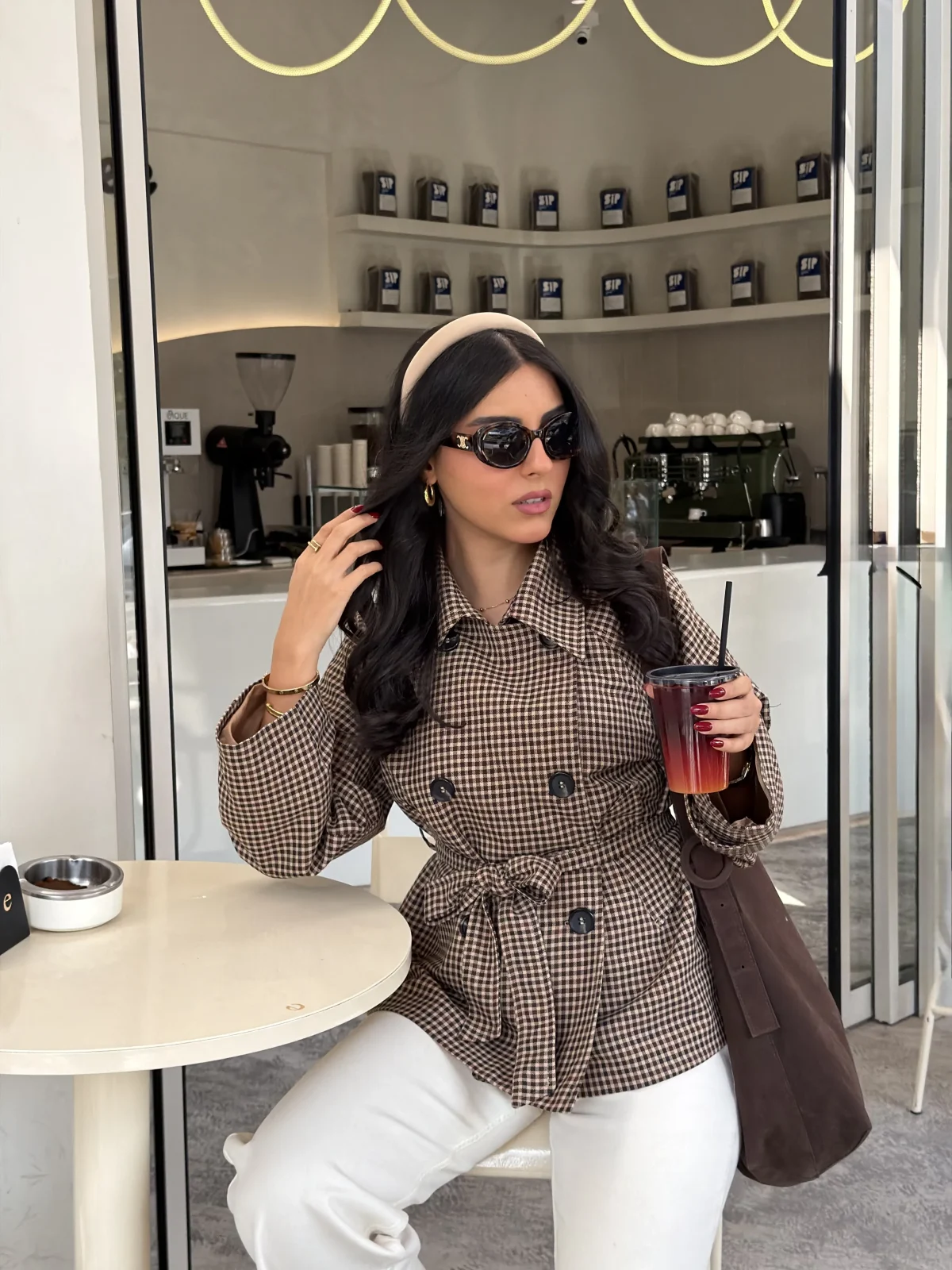خرید ترنچ کت چهارخونه از مزون بنیکو