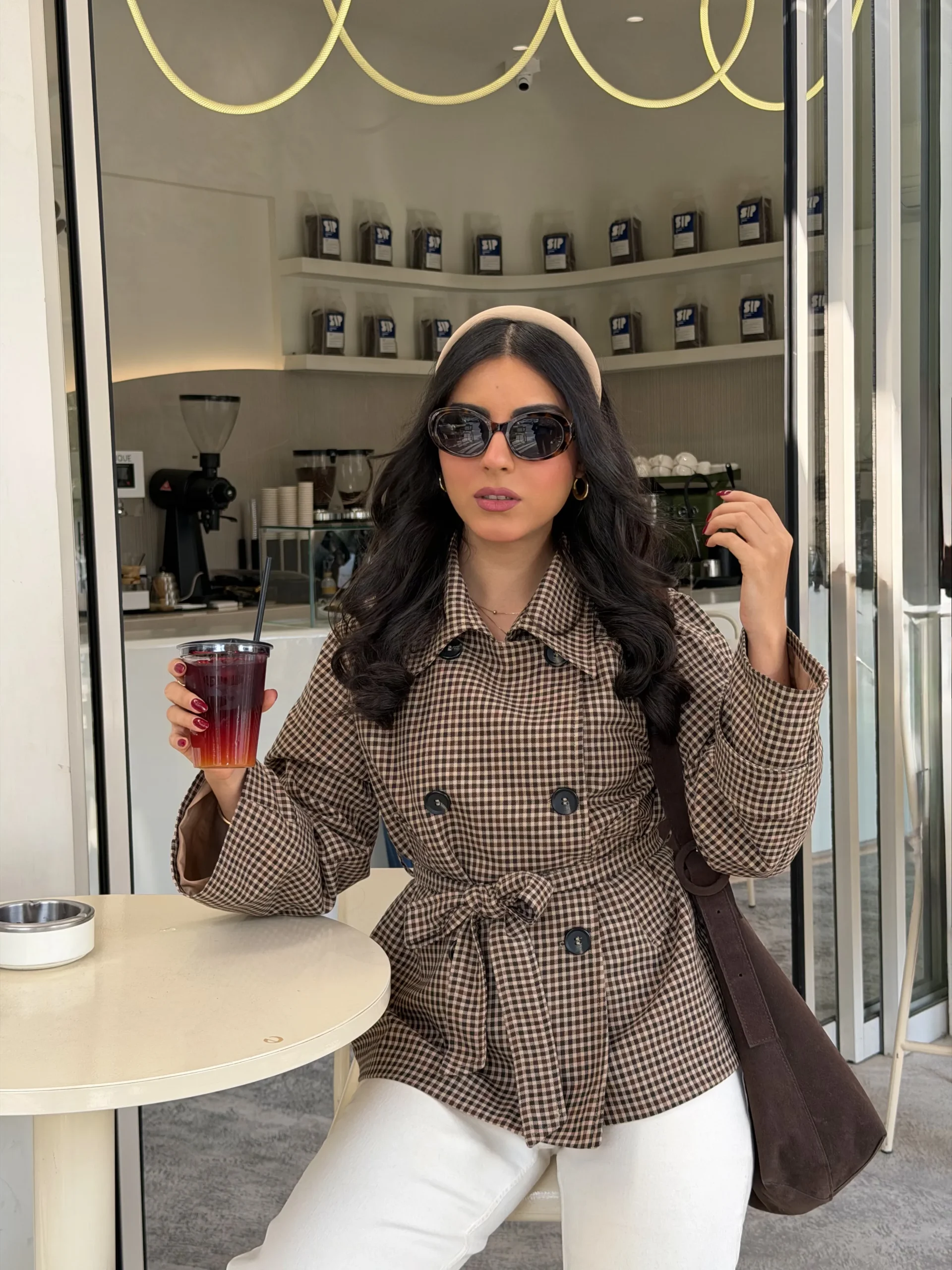 خرید ترنچ کت چهارخونه از مزون بنیکو
